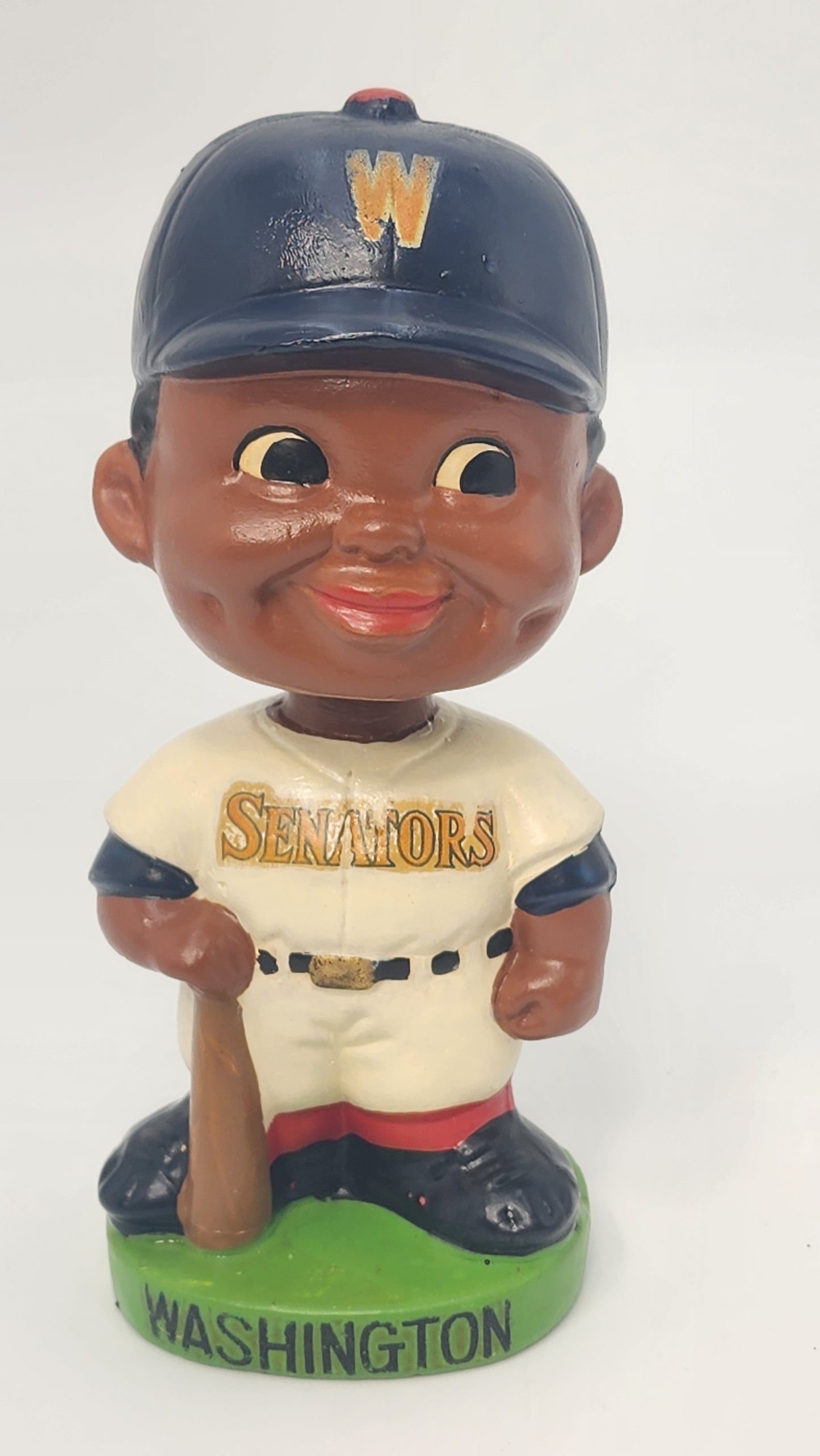 Washington Senators Black Player Bobblehead — 1960s Green Base Nodder