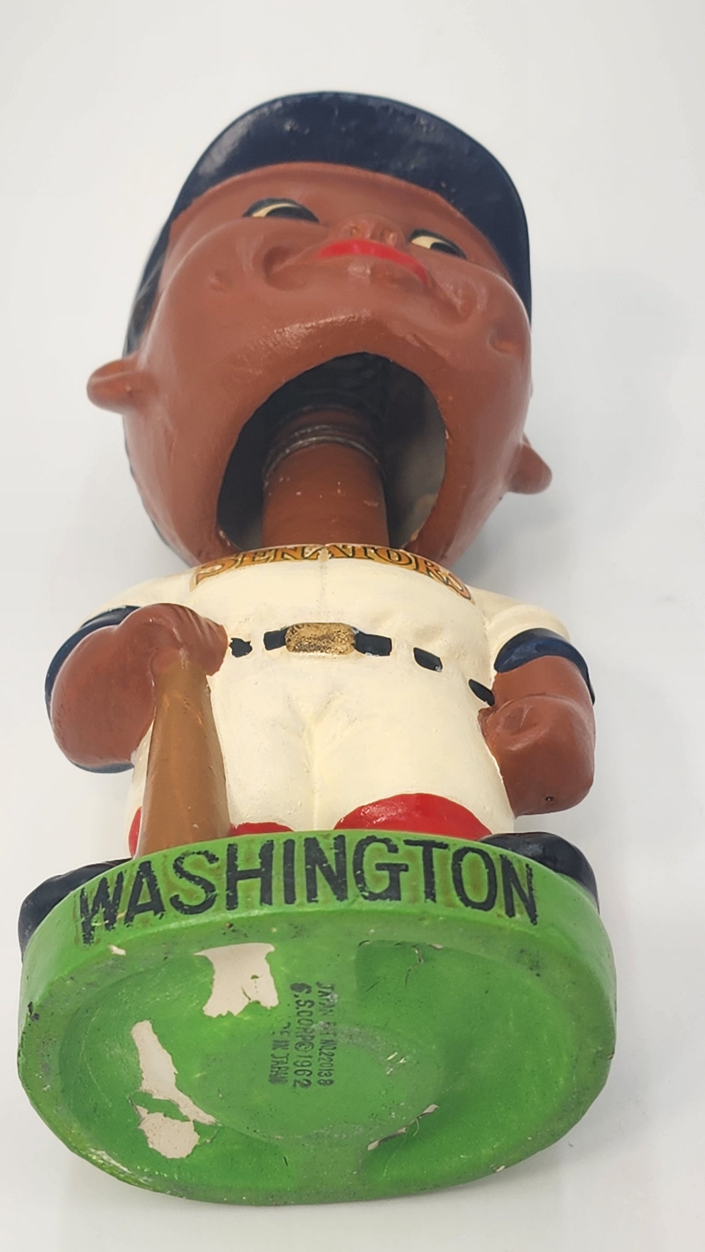 Washington Senators Black Player Bobblehead — 1960s Green Base Nodder