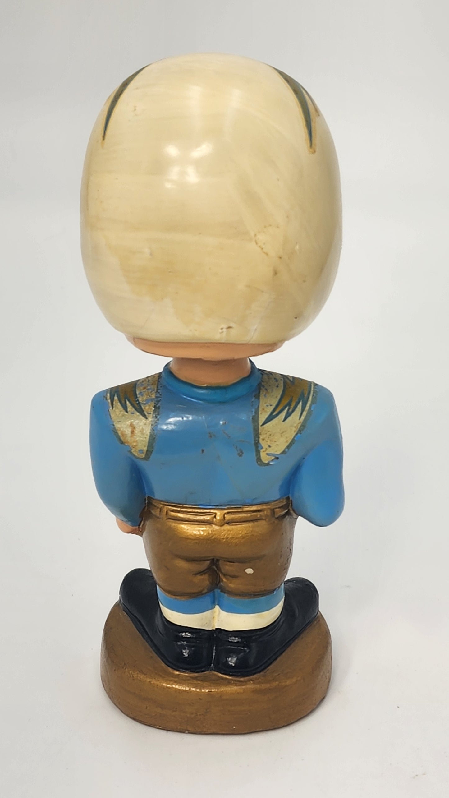 San Diego Chargers Gold Base Bobblehead — 1960s Real Face Nodder