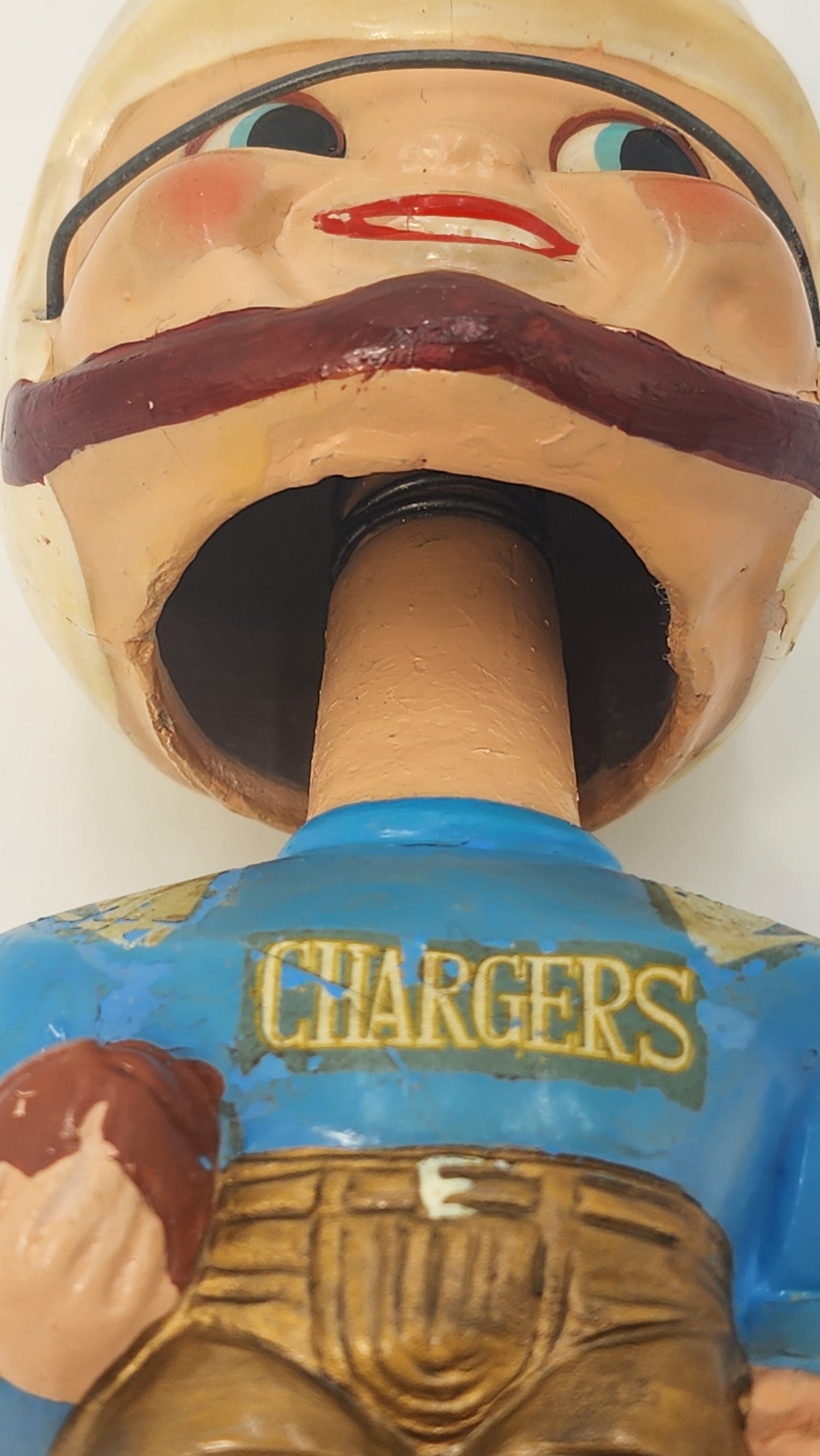 San Diego Chargers Gold Base Bobblehead — 1960s Real Face Nodder