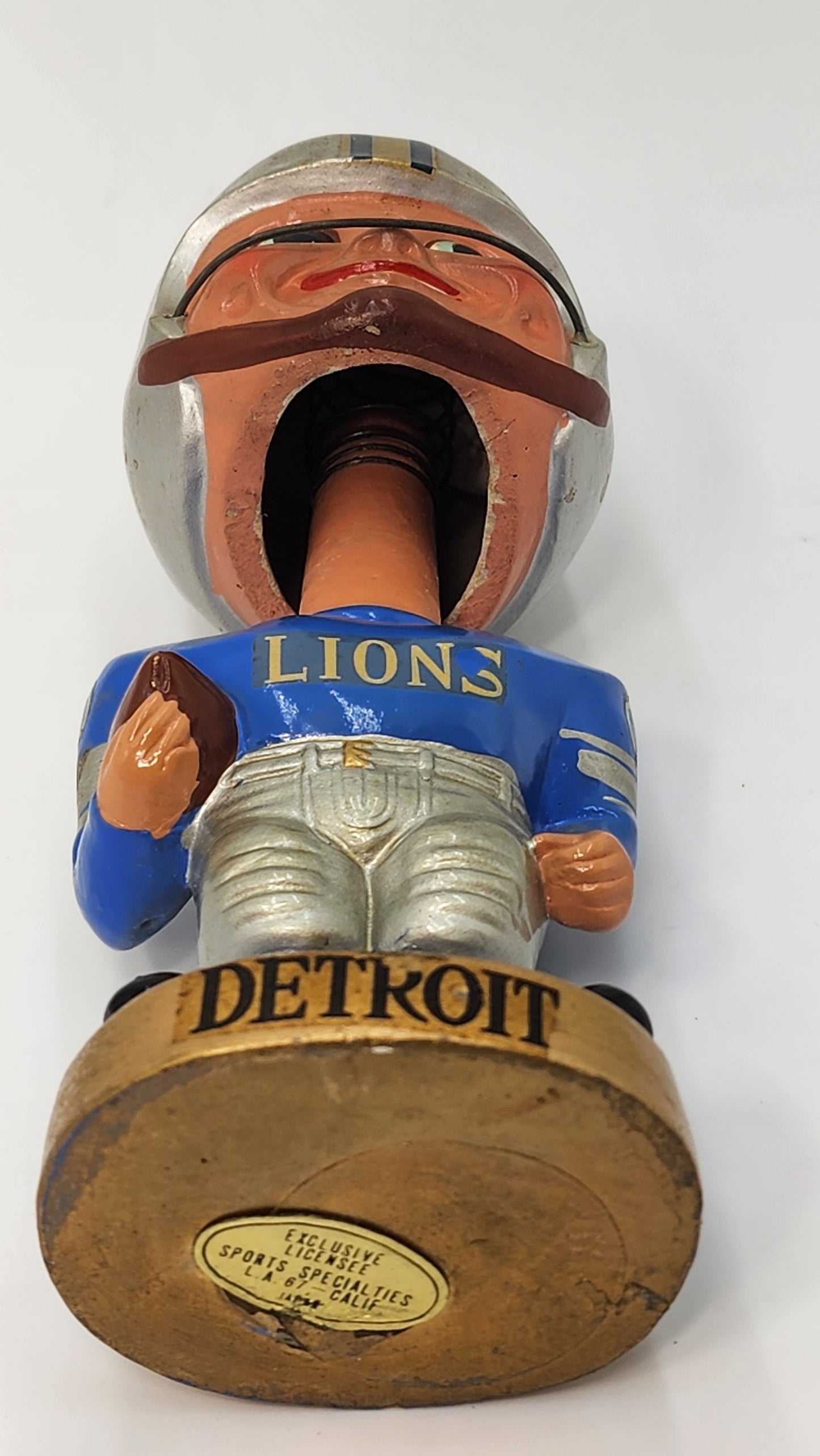 Detroit Lions 1965 Gold Base Bobblehead Original