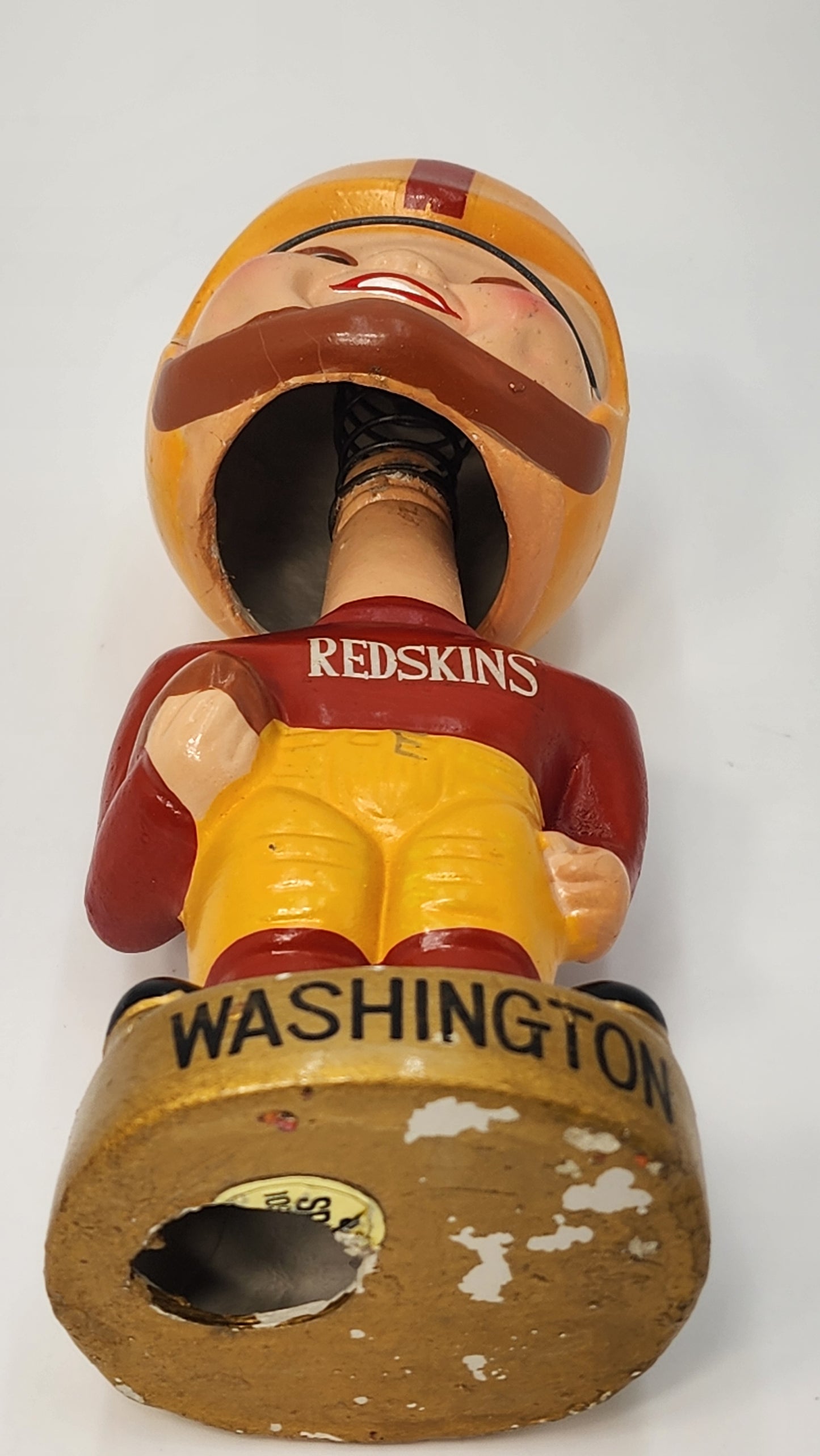 Washington Redskins 1968 Gold Base Gold Helmet Indian Logo Bobblehead
