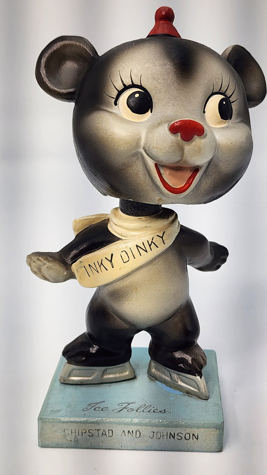 Dinky High Skates Ice Follies Skating Bear Bobblehead