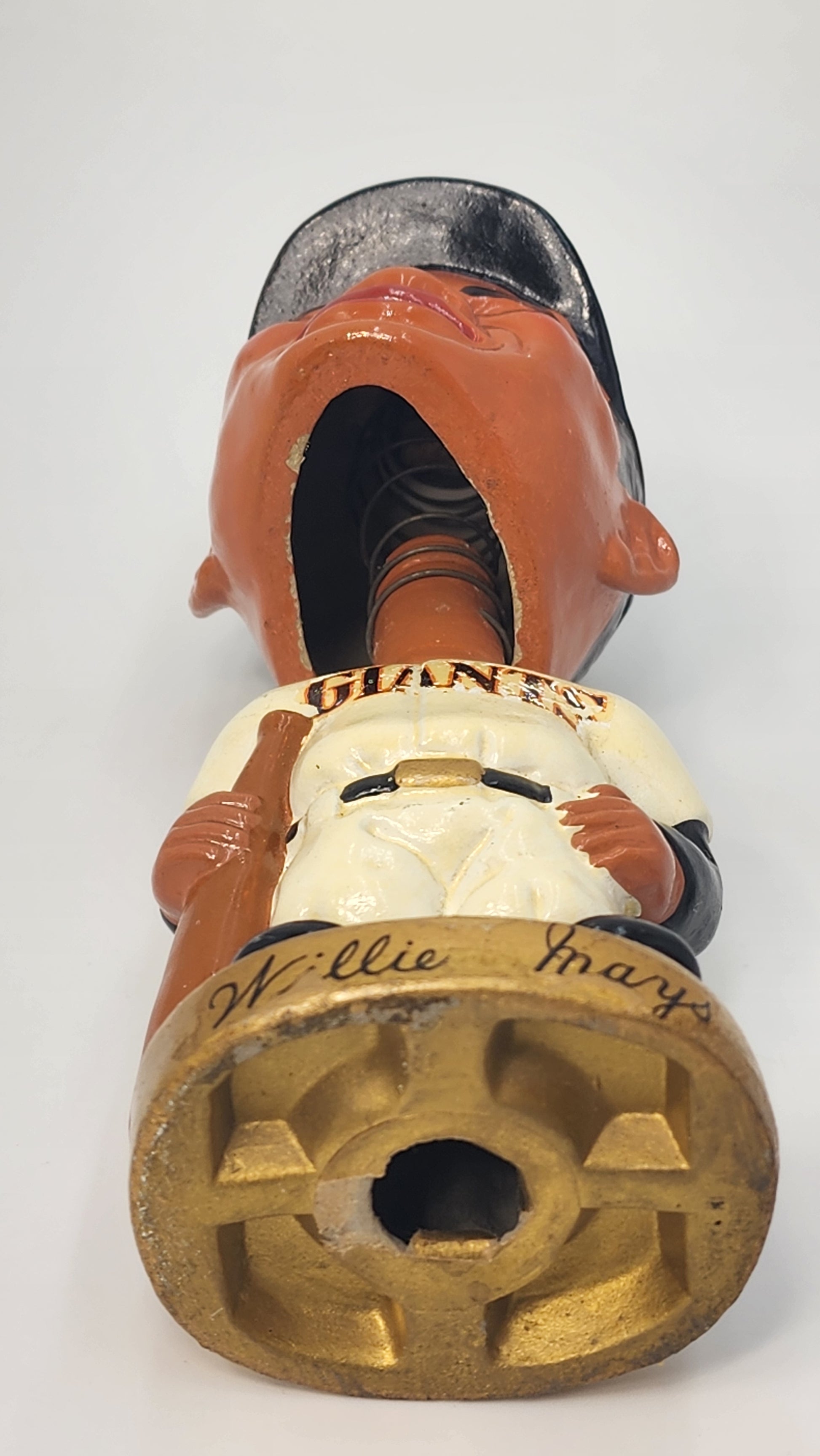 Willie Mays Giants bobblehead spring mechanism detail
