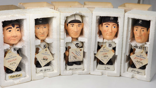 Golden Era Series Lou Gehrig bobblehead front view with NY Yankees uniform and hang tag