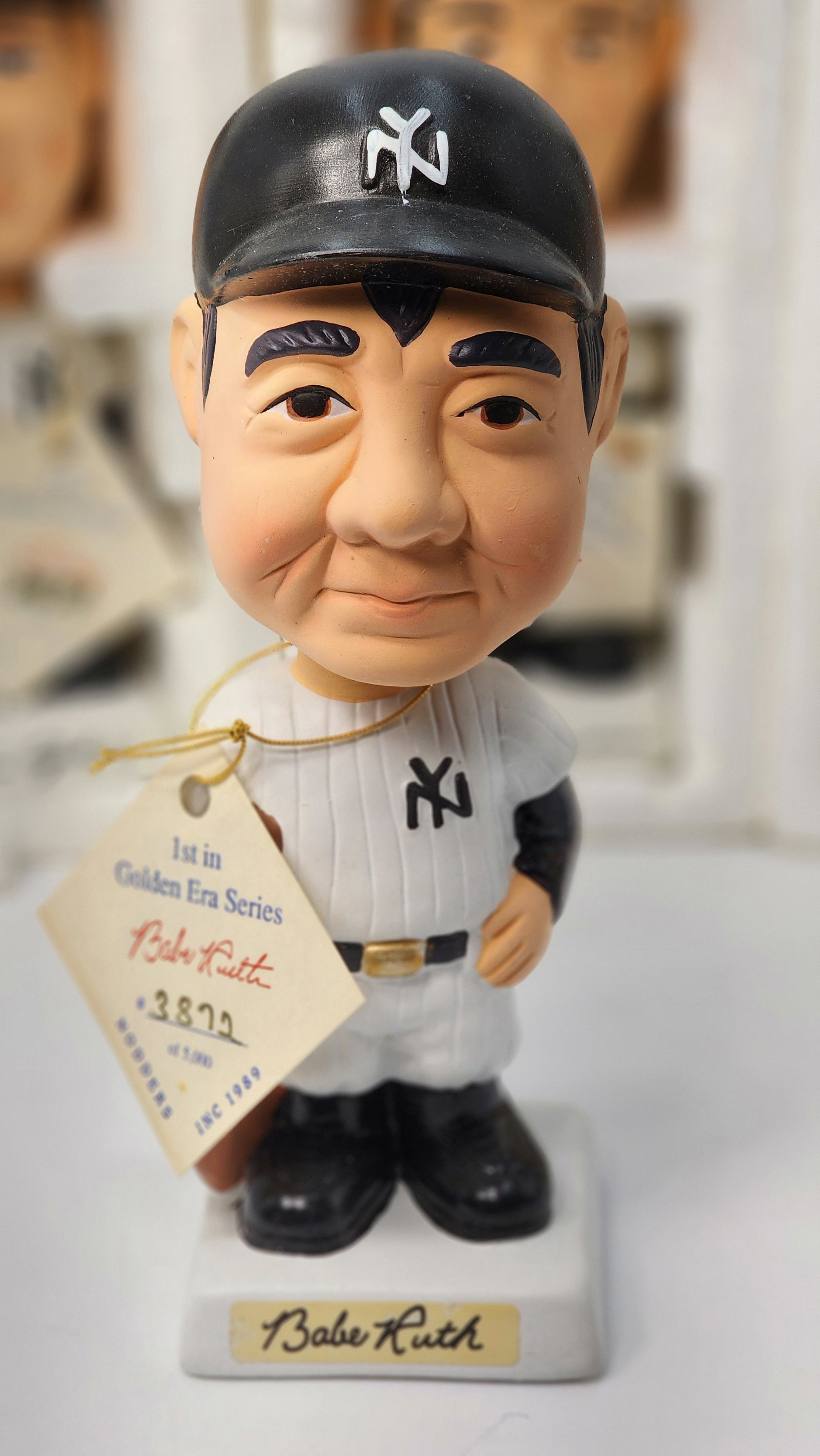 Golden Era Series Shoeless Joe Jackson bobblehead front view with White Sox uniform and hang tag
