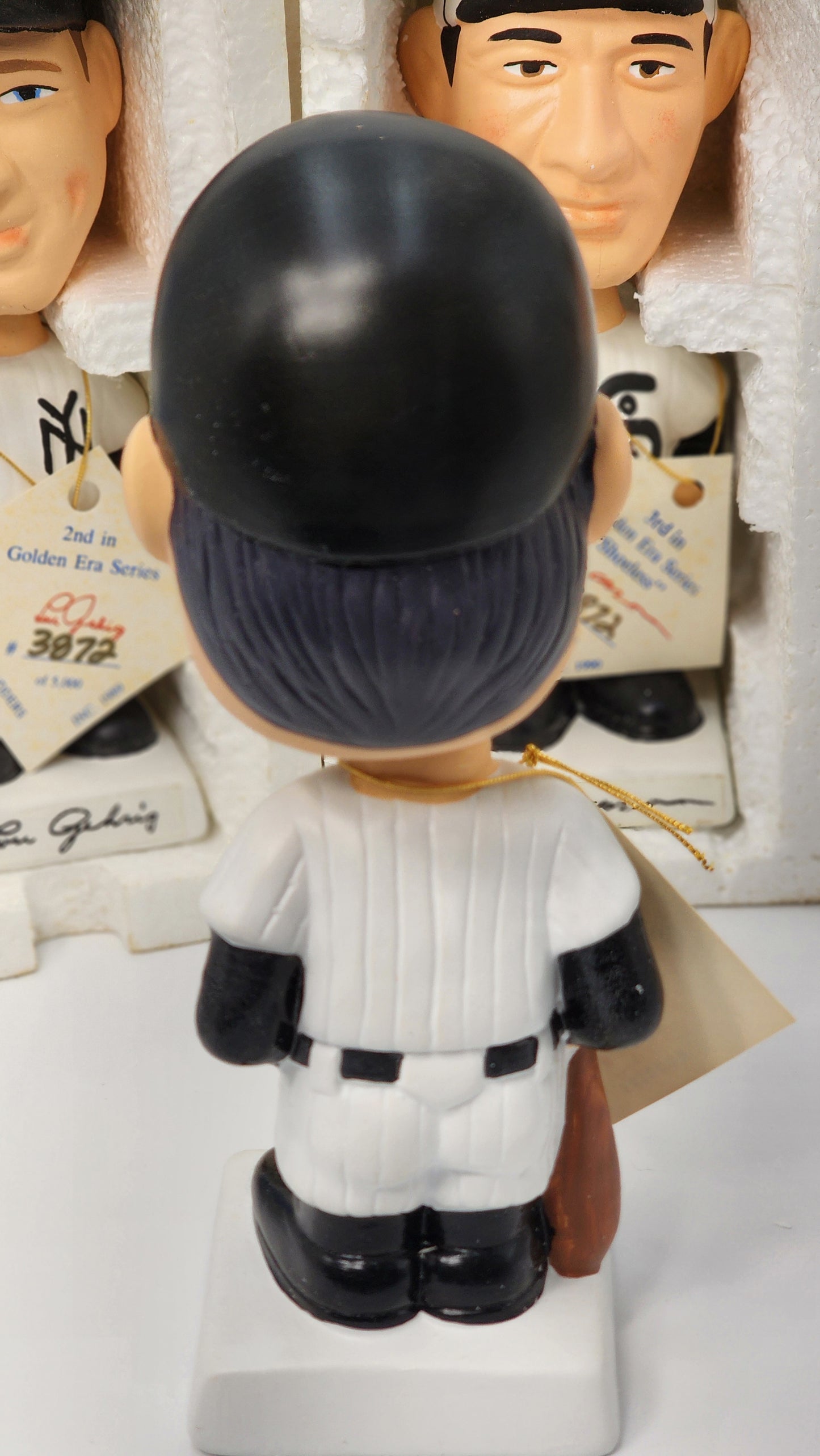 Shoeless Joe Jackson bobblehead rear view showing copyright 1990 Nodders Inc USA stamp