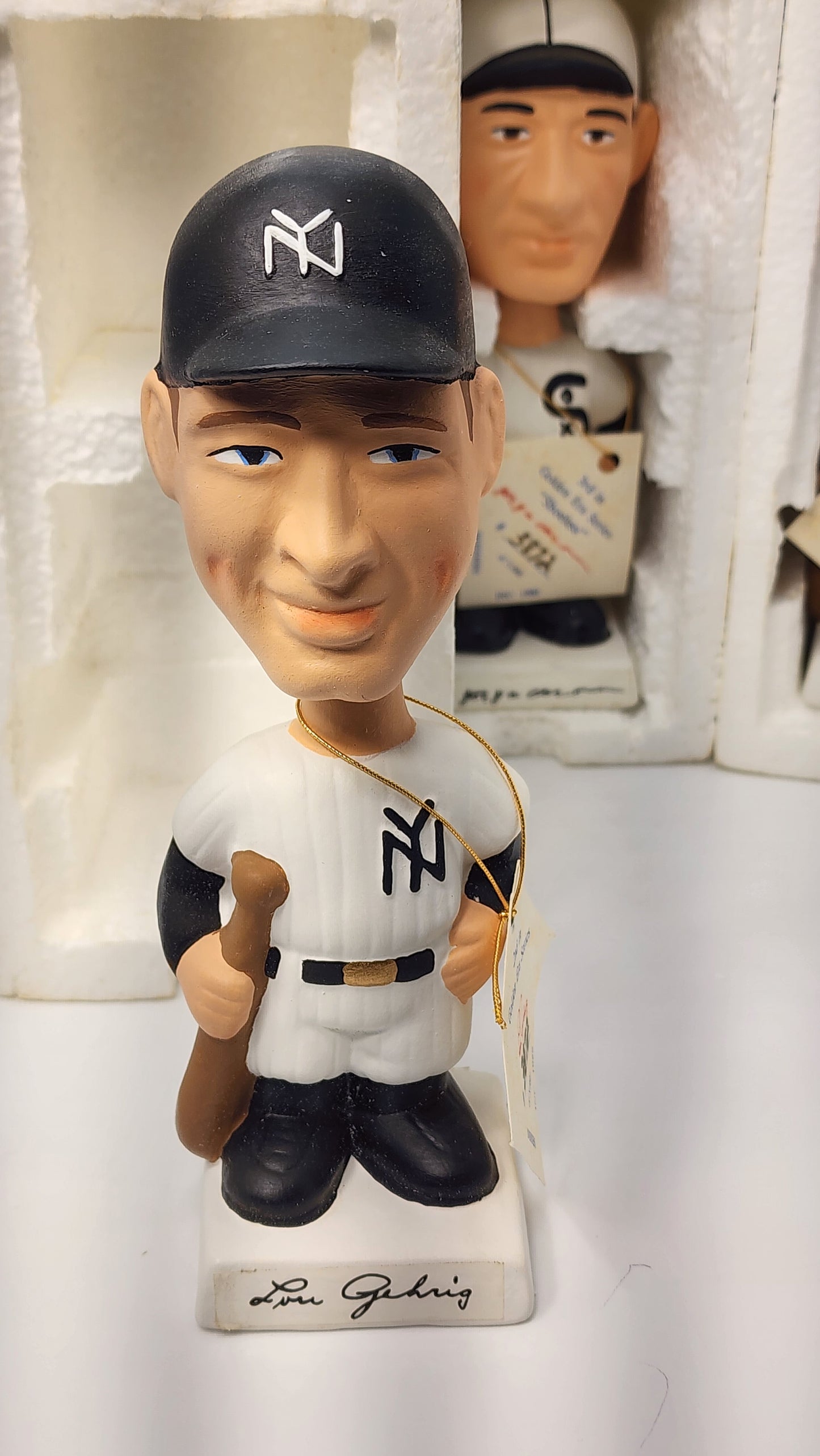 Shoeless Joe Jackson bobblehead face detail showing realistic sculpt