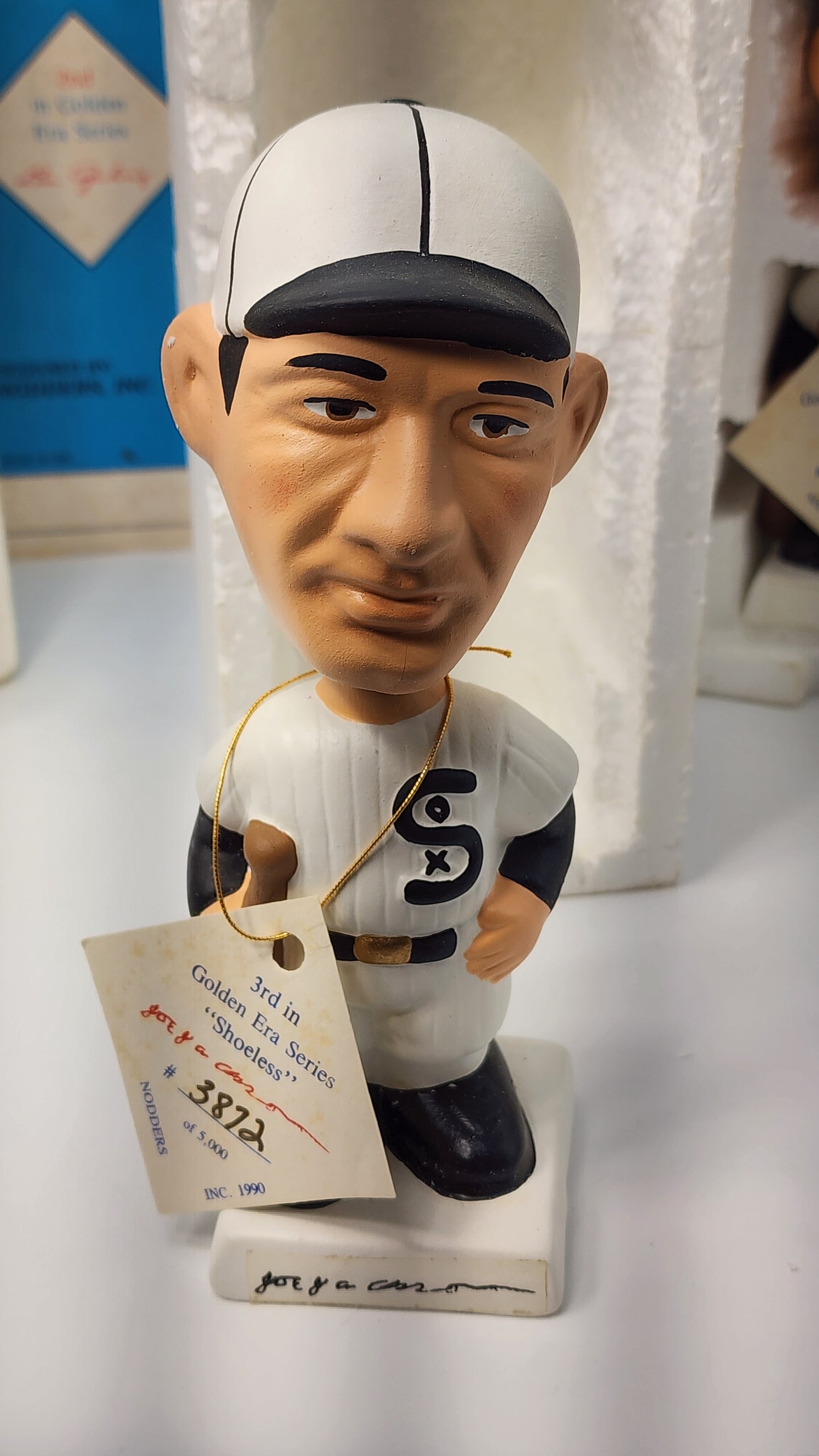 Golden Era Series Ty Cobb bobblehead front view with Detroit Tigers uniform and hang tag