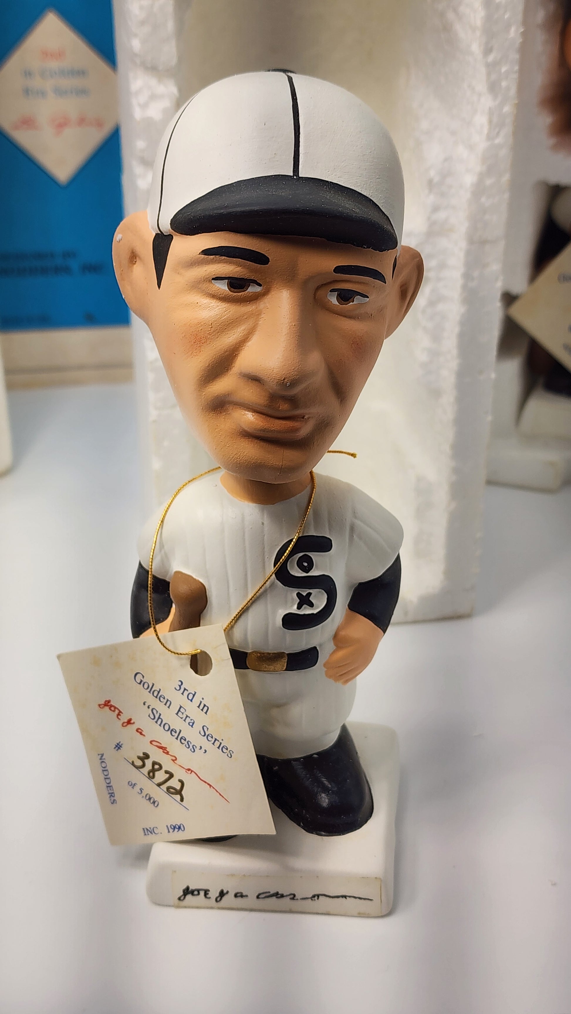 Golden Era Series Ty Cobb bobblehead front view with Detroit Tigers uniform and hang tag