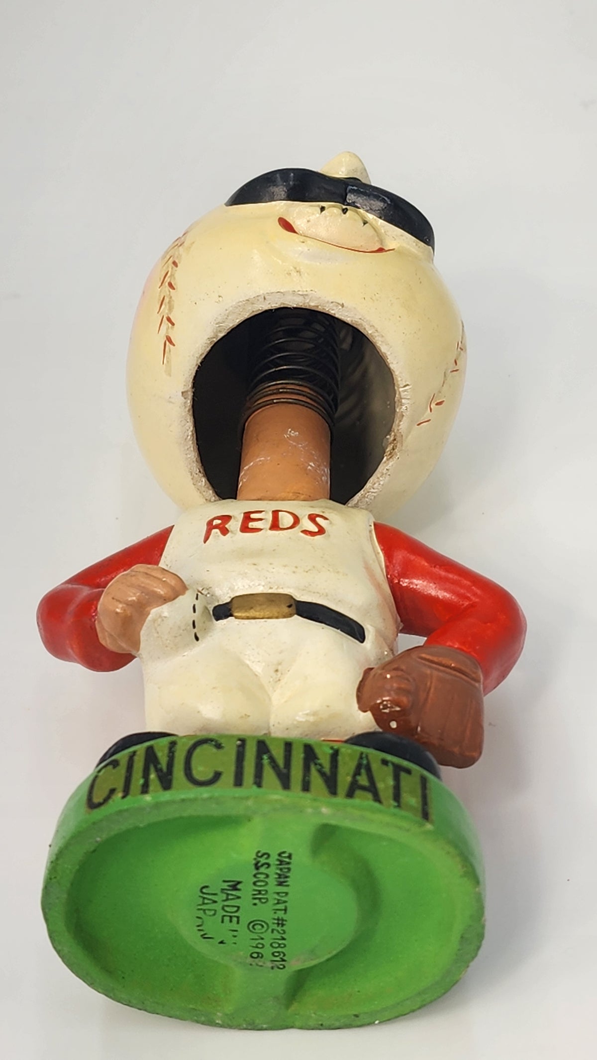 Back view of Cincinnati Reds bobblehead