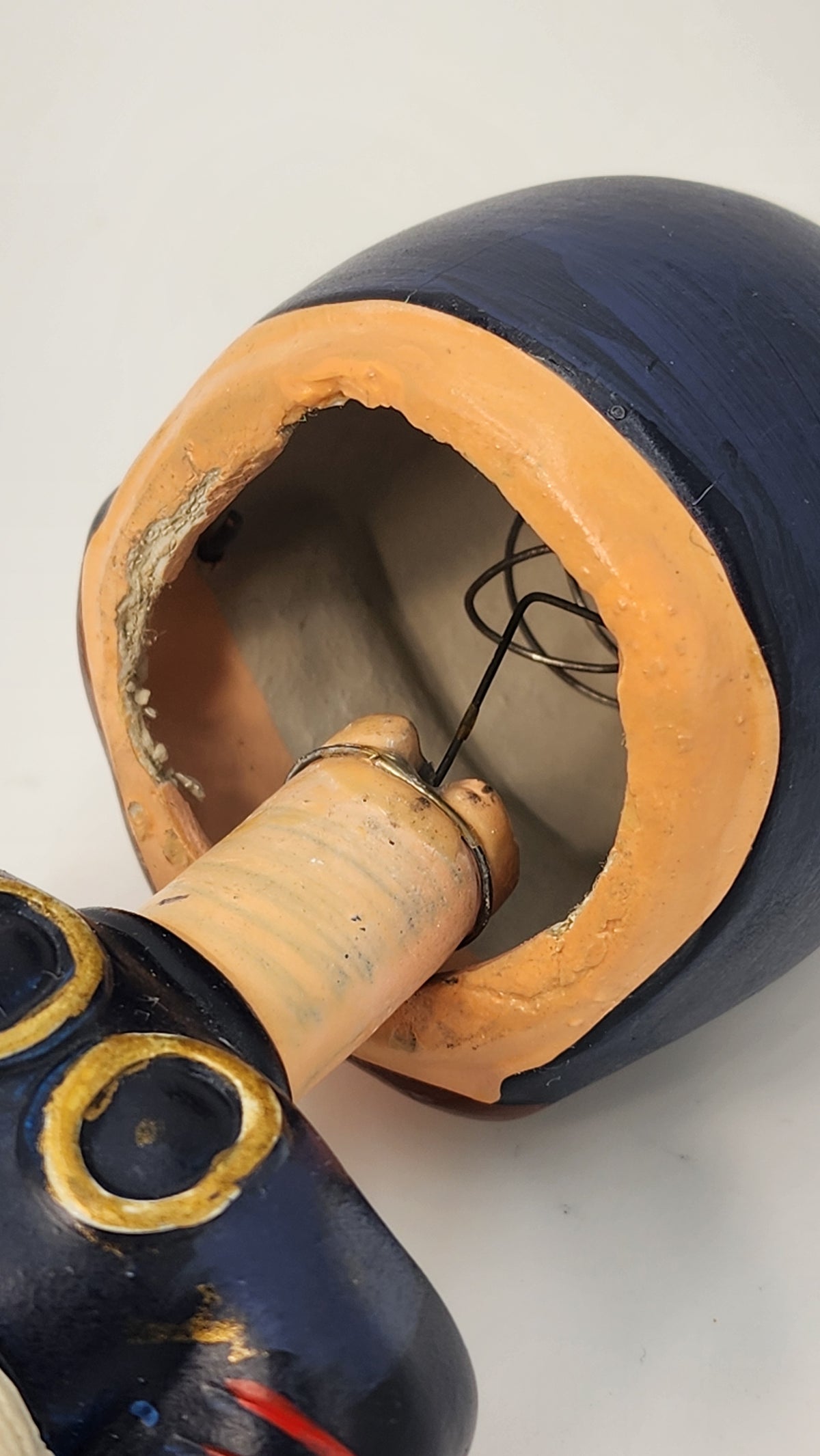 Close-up inside Chicago Bears helmet showing bobble mechanism