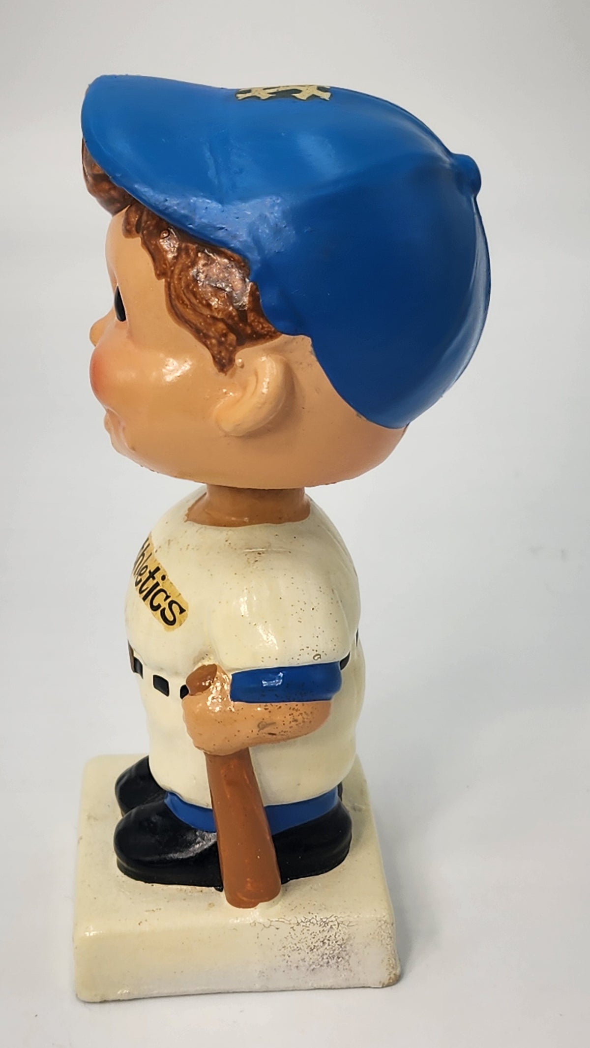 Opposite side view of Kansas City Athletics bobblehead