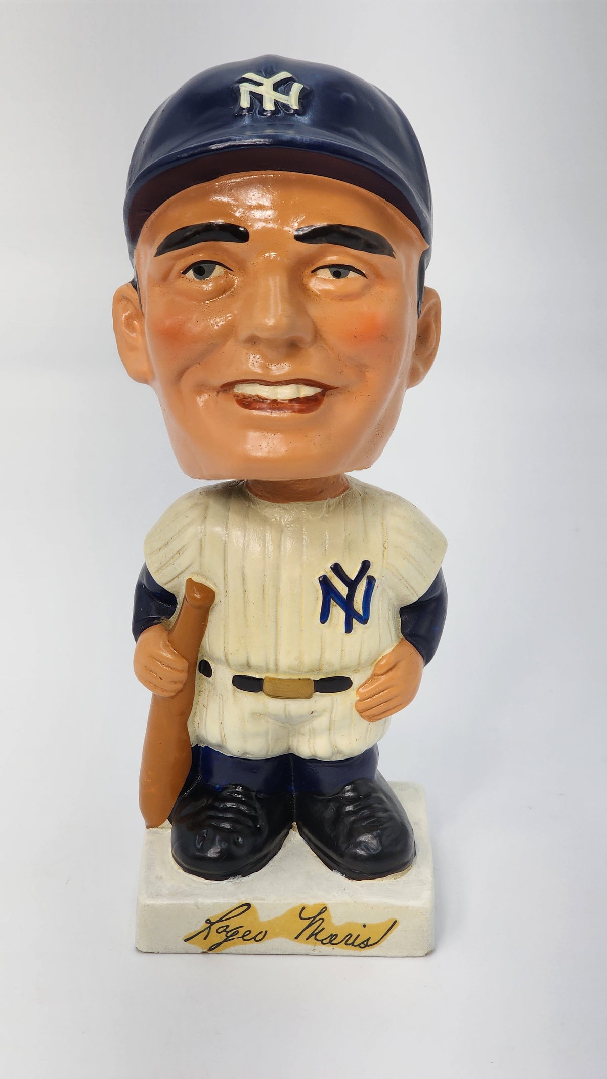 Close-up of Roger Maris bobblehead face and uniform