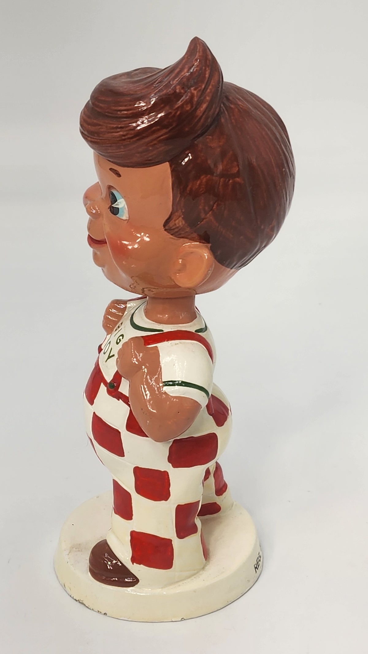 Close-up of Big Boy bobblehead head and neck
