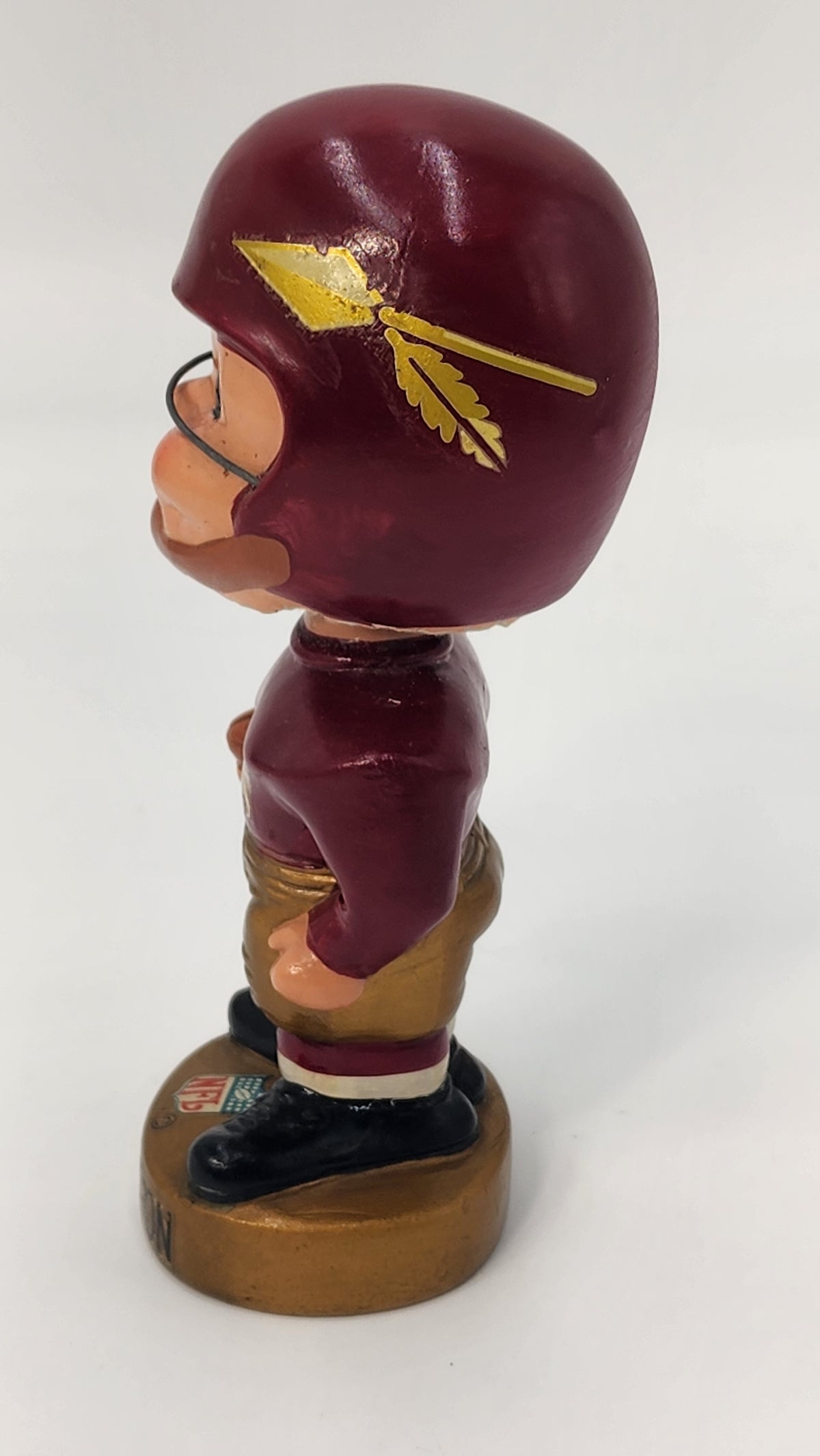 Opposite side view of Washington football bobblehead