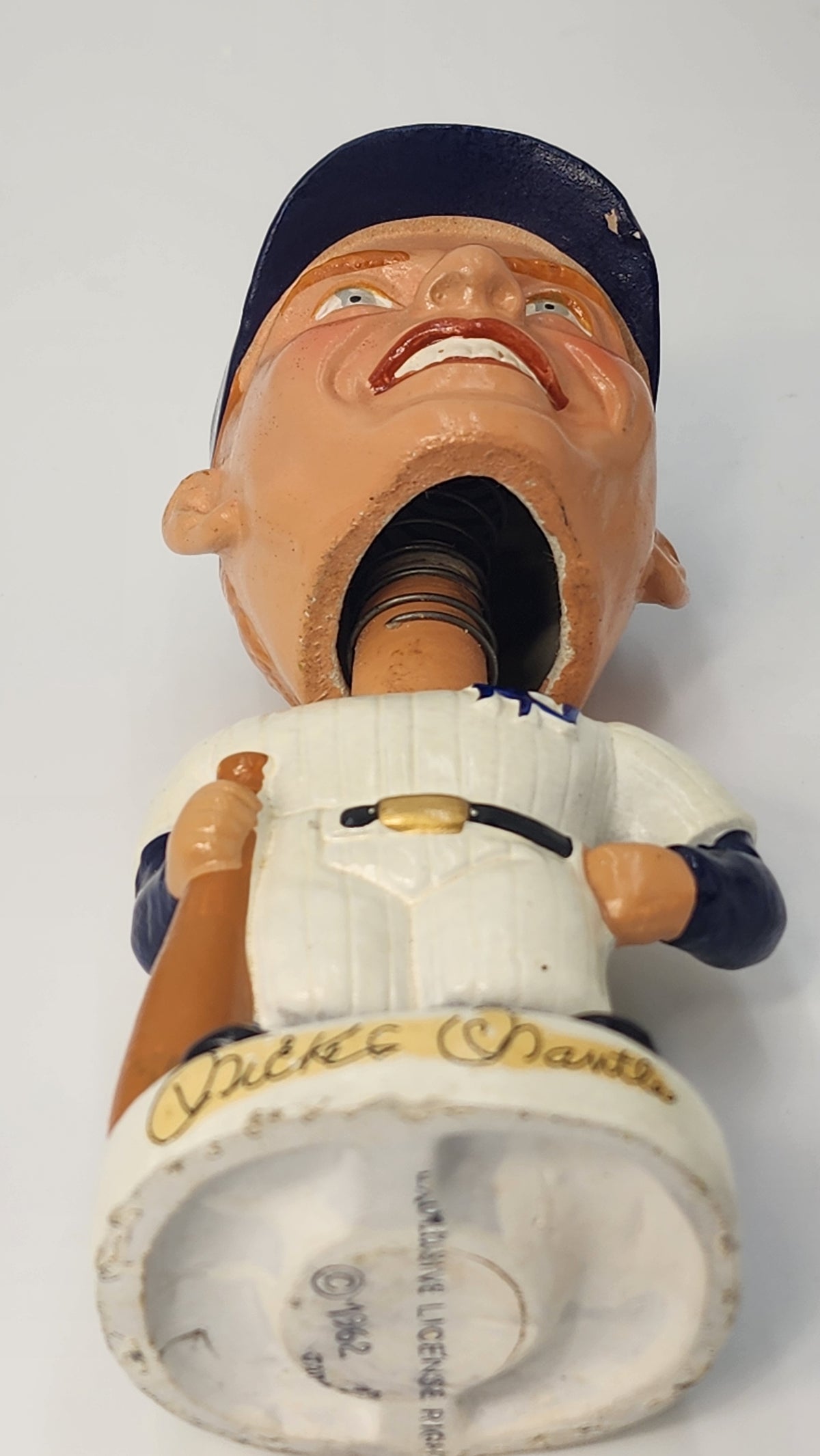Underside of Mickey Mantle round white base
