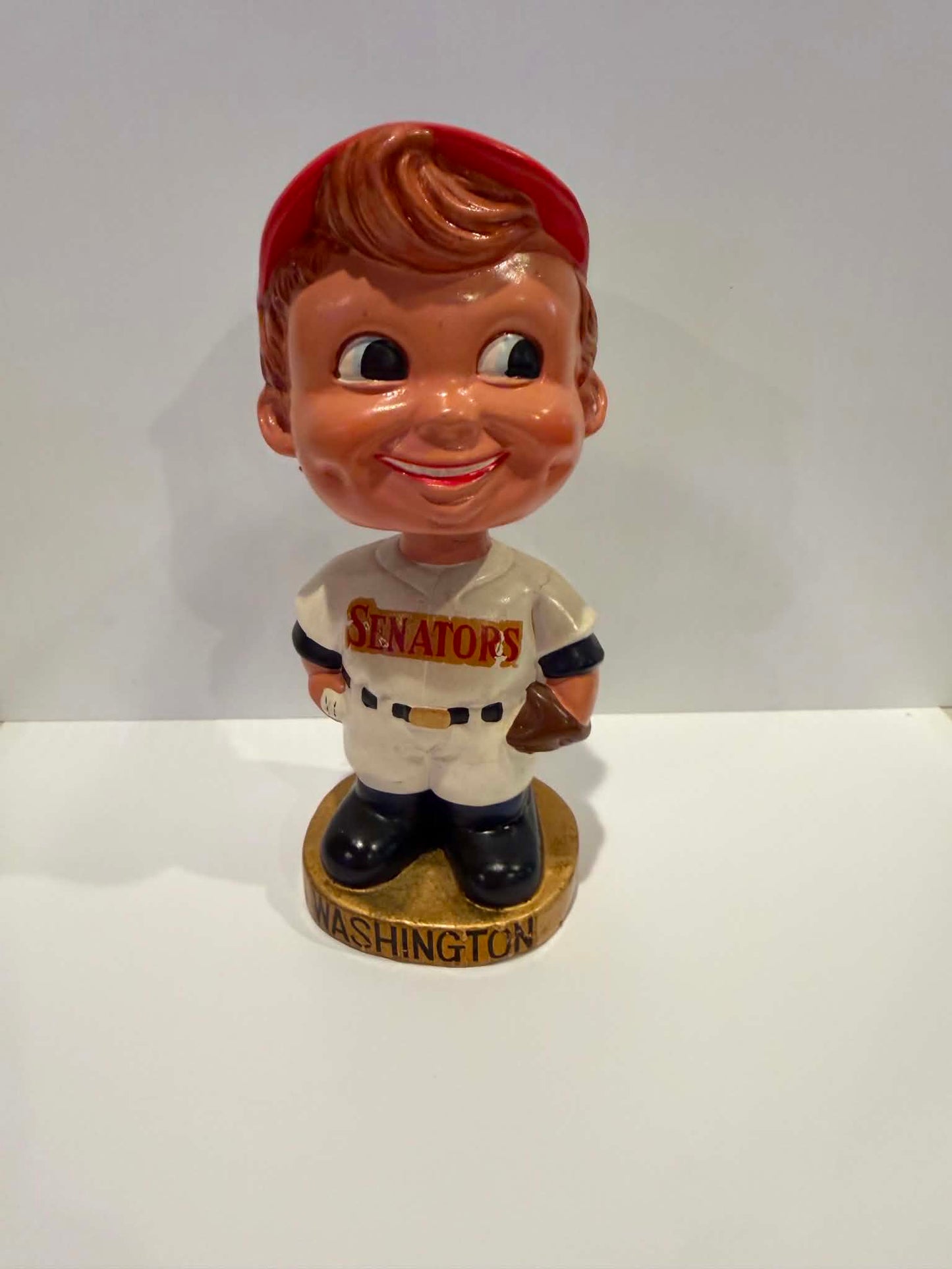 Washington Senators Gold Base Bobblehead — 1960s Halo Nodder